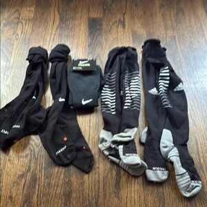 Nike and Adidas soccer socks youth.